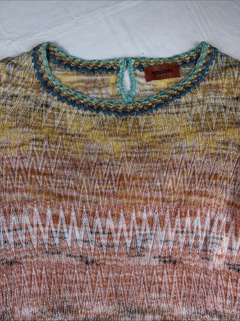 Missoni Multicolor Ombre Scoop-Neck Knit Long Sleeve Maxi Dress Size 42 - Picture 4 of 16